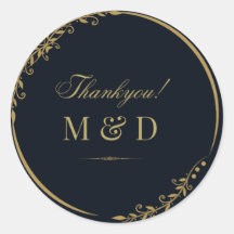 Fleur noire et dorée minimaliste chic remerciement