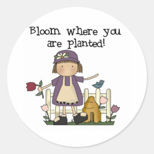 Sticker Rond Fleur Où Vous Êtes Plantés