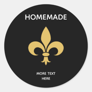 Sticker Rond Fleur personnalisée et texte fait main sur fond no