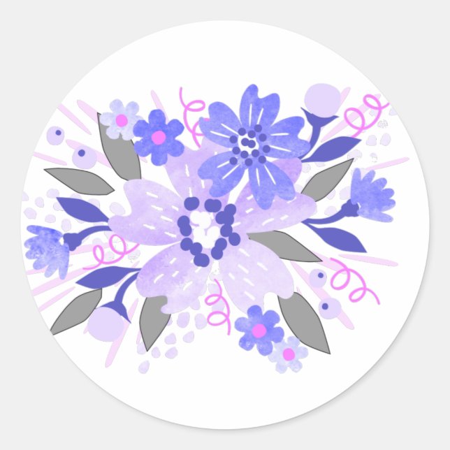 Sticker Rond Fleur Pourpre (Devant)