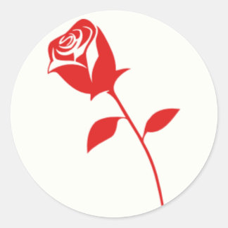 Sticker Rond Fleur rose