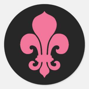 Sticker Rond Fleur rose de Lis