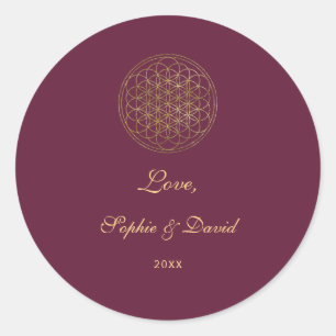 Sticker Rond Fleur royale d'or de la vie Mariage de géométrie s