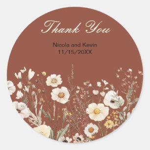 Sticker Rond Fleur sauvage Automne Automne Automne Floral Maria