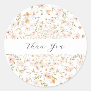 Sticker Rond Fleur sauvage Boho Floral Mariage