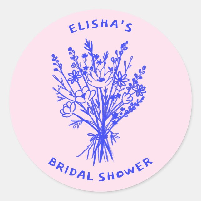 Sticker Rond Fleur sauvage Bouquet Rustique Whimsical Fête des  (Devant)