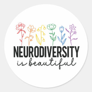 Sticker Rond Fleur sauvage d'autisme, TDAH, enseignant spéciali