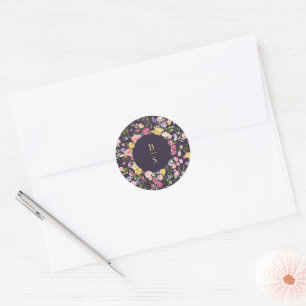 Sticker Rond Fleur sauvage de printemps coloré Meadow Garden Ma