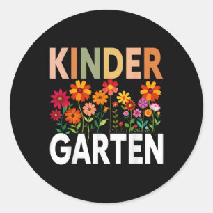 Sticker Rond Fleur sauvage Enseignant De La Maternelle Retour À