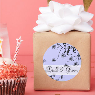 Sticker Rond Fleur sauvage Lavender Lilac Periwinkle Mariage