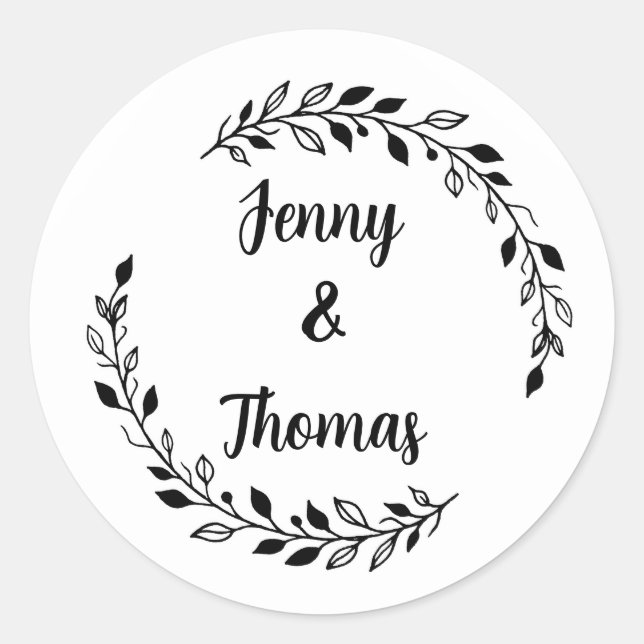 Sticker Rond Fleur sauvage Mariage rustique (Devant)