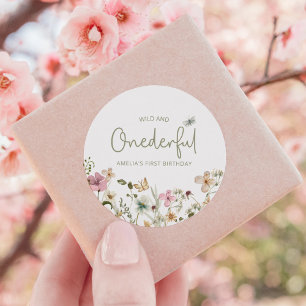 Sticker Rond Fleur sauvage sauvage et impétueux 1er anniversair