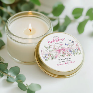 Sticker Rond Fleur Sauvageonne Fille Florale Rose Bébé Naissanc