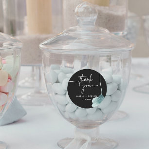 Sticker Rond fleur verte minimaliste merci mariage