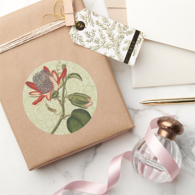 Sticker Rond Fleur vintage Passion (Cadeaux)
