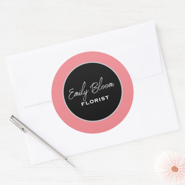 Sticker Rond Fleuriste, Fleurs (Enveloppe)