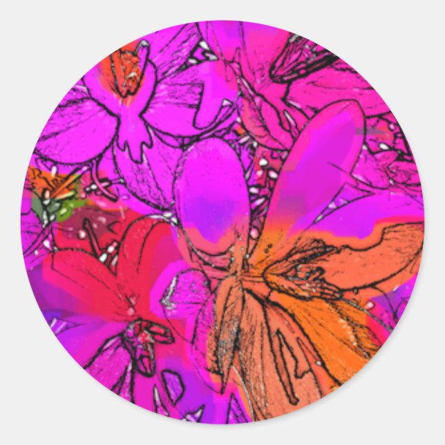 STICKER ROND FLEURS (Devant)