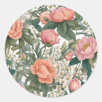 Sticker Rond Fleurs