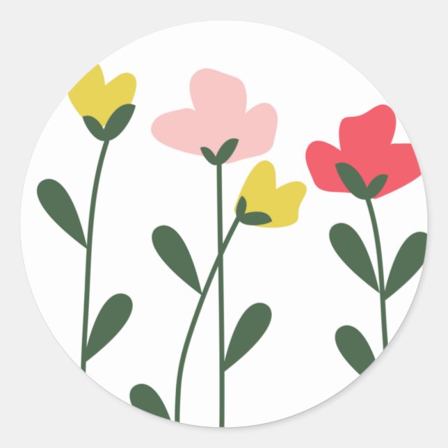 Sticker Rond Fleurs (Devant)