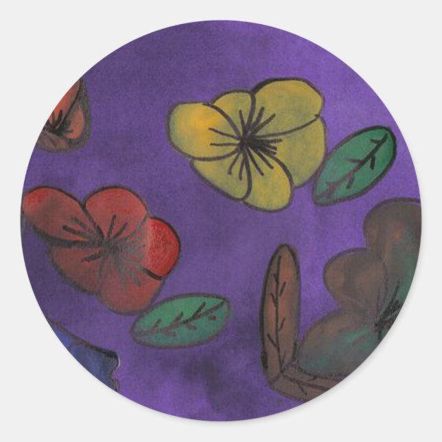 Sticker Rond fleurs (Devant)