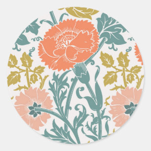 Sticker Rond Fleurs, Art Graphique Vintage