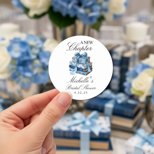 Sticker Rond Fleurs bleues Un nouveau chapitre Enterrement de v (Créateur téléchargé)