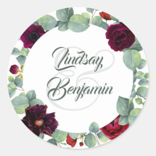 Sticker Rond Fleurs bourguignonnes et Mariage de verdure des eu