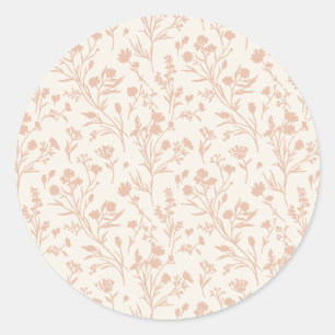 Sticker Rond Fleurs bruissantes Chaud Abricot - Neutre