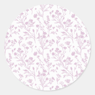 Sticker Rond Fleurs bruissantes Chaud Lilac - Neutre