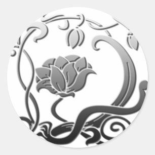 Sticker Rond Fleurs Cool fines mignonnes Fille Rétro Floral