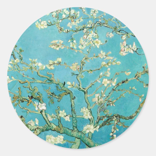 Sticker Rond Fleurs d'amandes | Vincent van Gogh (Devant)