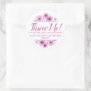 Sticker Rond Fleurs d'anémones roses art mariage me jeter des p