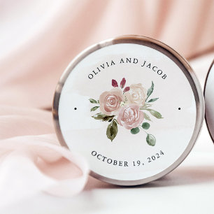 Sticker Rond Fleurs d'aquarelle neutres Boho simples   MARIAGE