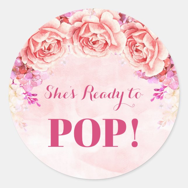 Sticker Rond Fleurs d'aquarelle rose prêtes à appuyer sur les b (Devant)
