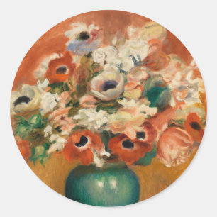 Sticker Rond Fleurs d'August Renoir, Art