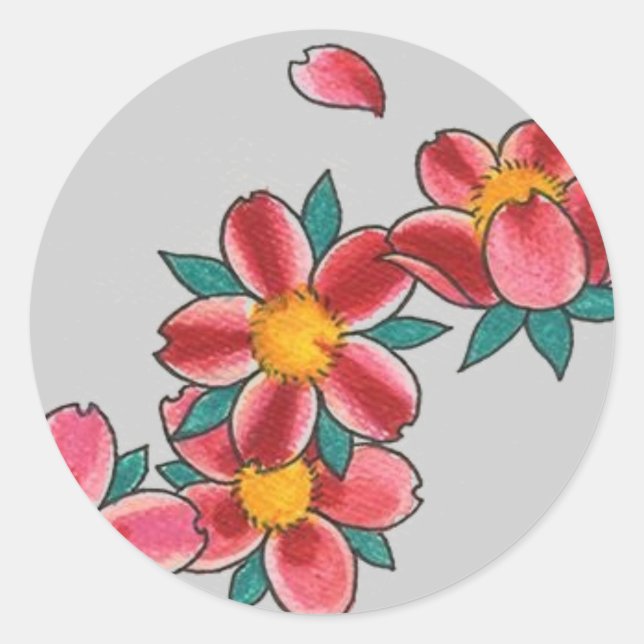 Sticker Rond fleurs de cerisier (Devant)