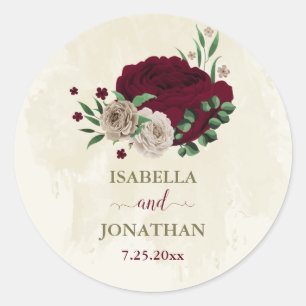 Sticker Rond Fleurs de champagne de Bourgogne mariage