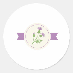 Sticker Rond Fleurs de chardon