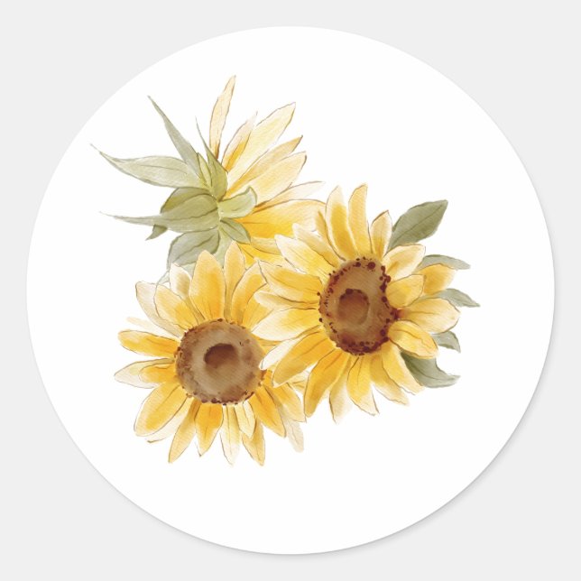 Sticker Rond Fleurs de couleur aquarelle (Devant)
