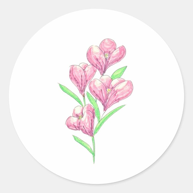 Sticker Rond Fleurs de crocus (Devant)