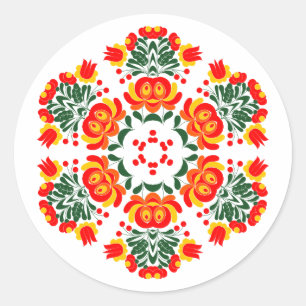Sticker Rond fleurs de design polonais