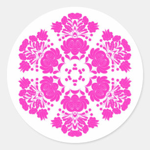 Sticker Rond fleurs de design polonais