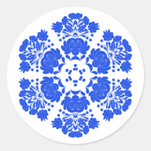 Sticker Rond fleurs de design polonais
