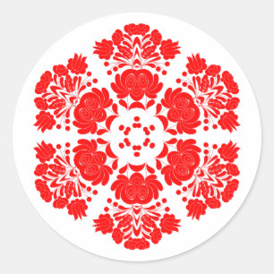 Sticker Rond fleurs de design polonais