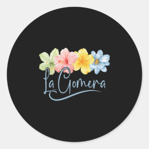 Sticker Rond Fleurs de La Gomera Îles Canaries Espagne Fleur Va
