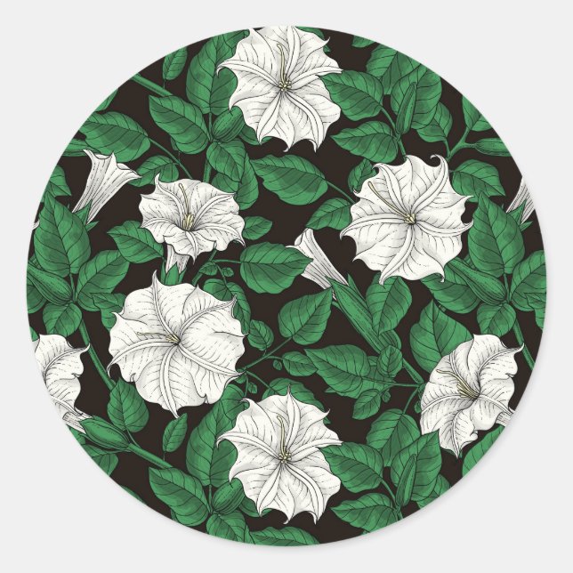 Sticker Rond Fleurs de lune 2 (Devant)