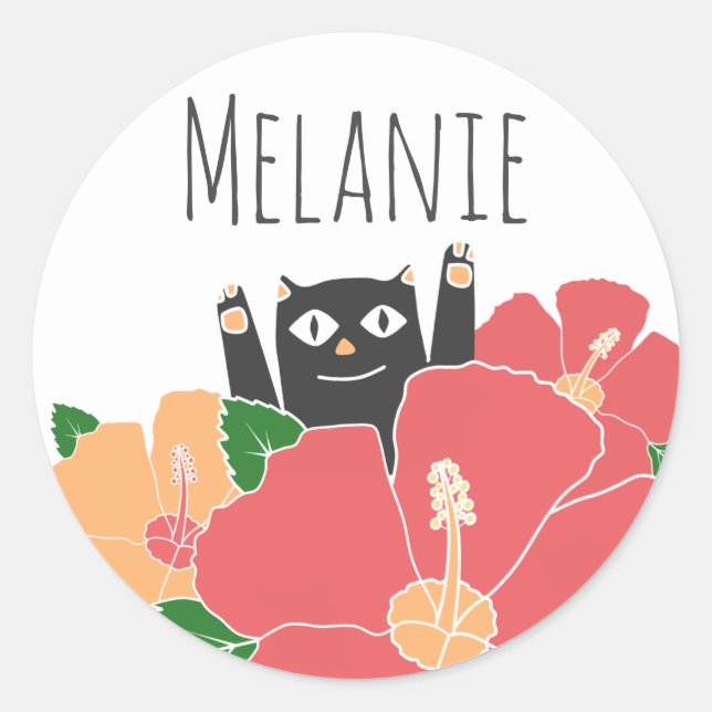 Sticker Rond Fleurs de printemps chatoyantes Cute personnalisée (Devant)