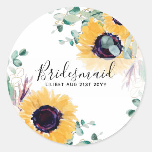 Sticker Rond Fleurs de soleil personnalisées Présentatrices Cad