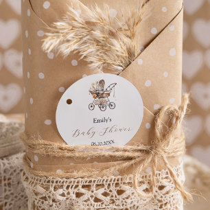 Sticker Rond Fleurs de transport élégantes Baby shower pastel d