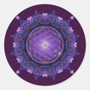 Sticker Rond FLEURS DE VIE / Blume des Lebens - Mandala I